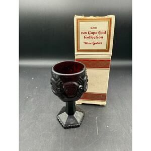 Vintage Avon 1876 Cape Cod Ruby Red Glass Wine Goblet– 4.5" Sm Cordial